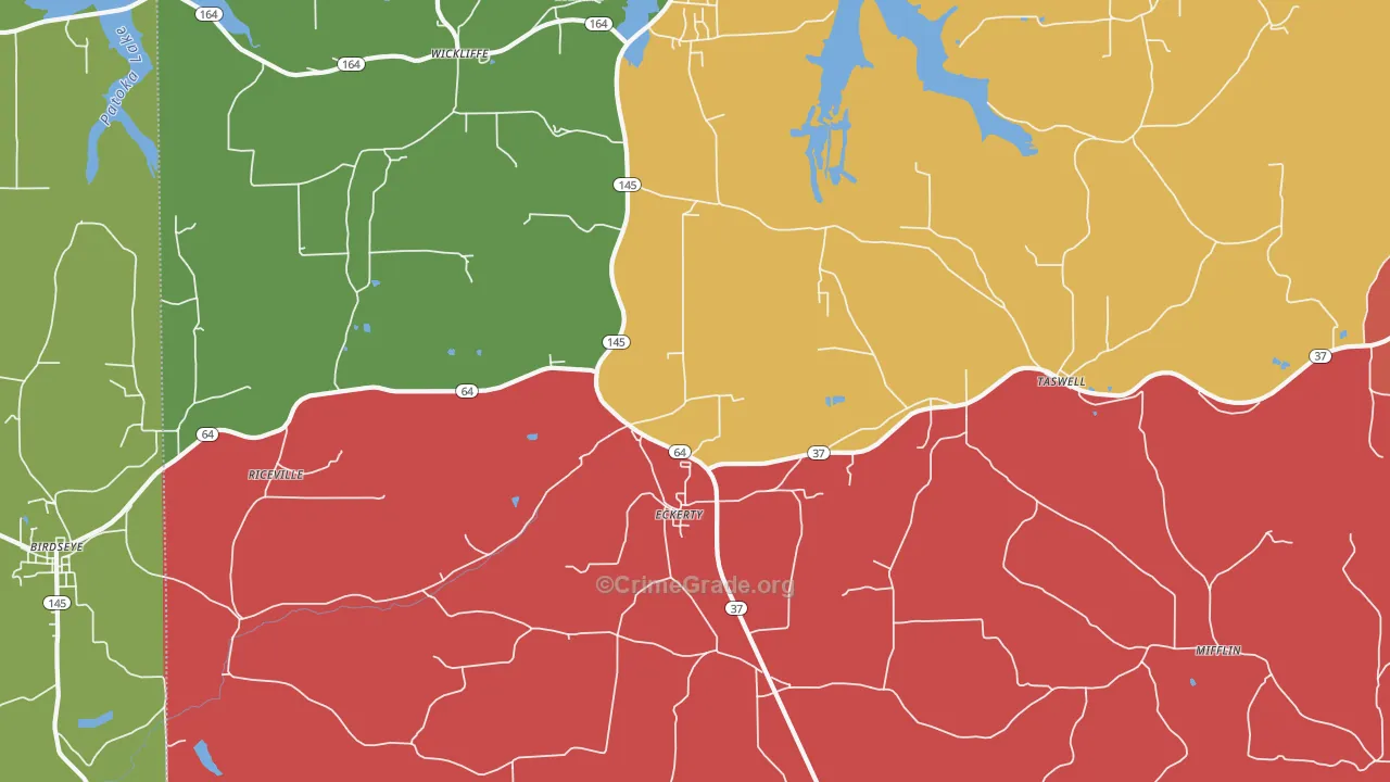 47116, IN Map of Theft Rates