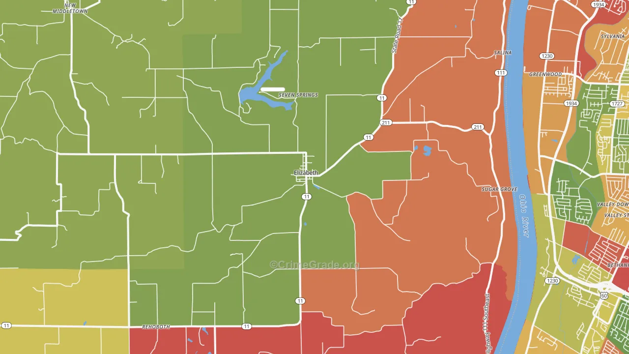 47117, IN Map of Theft Rates