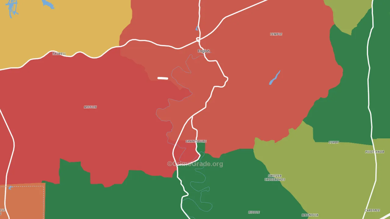 47118, IN Map of Theft Rates