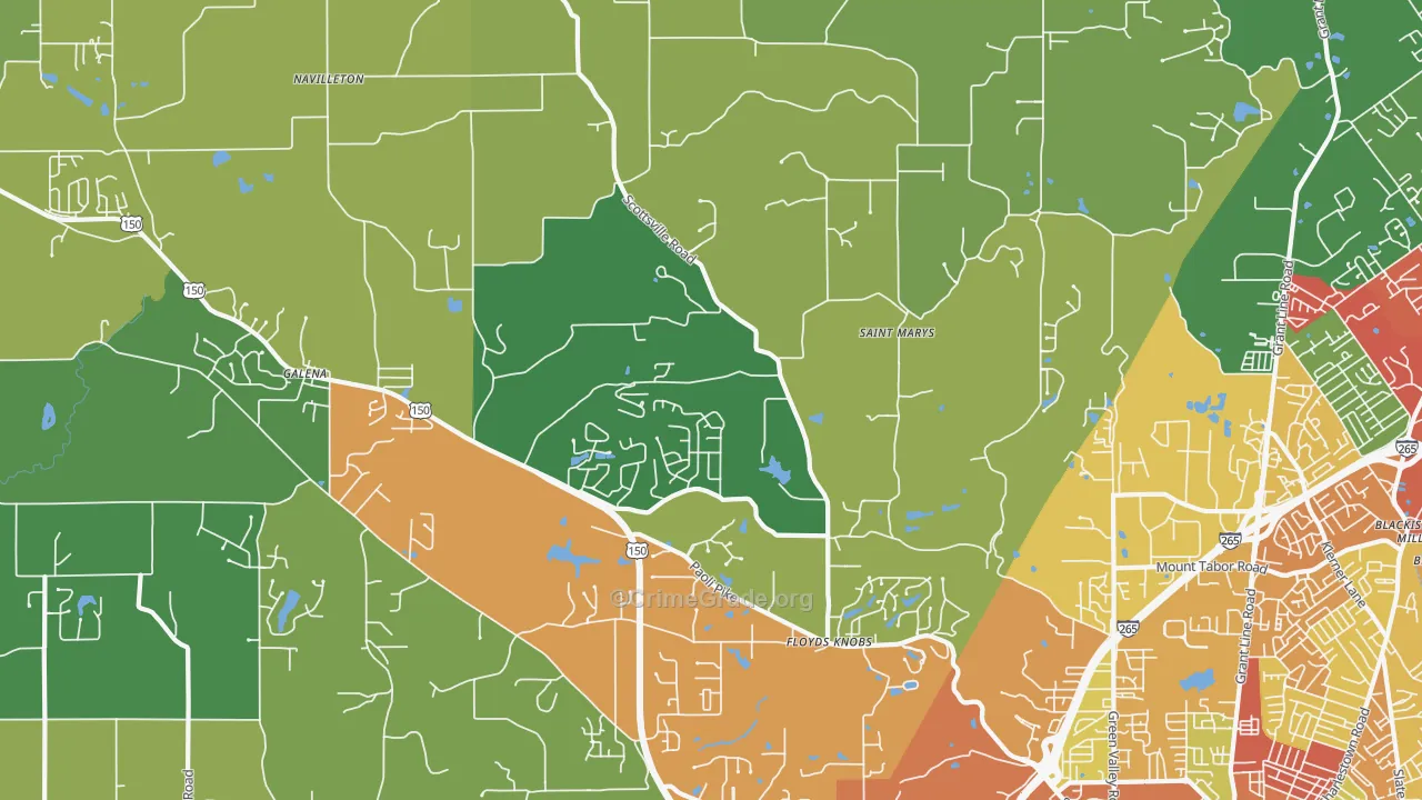 47119, IN Map of Theft Rates