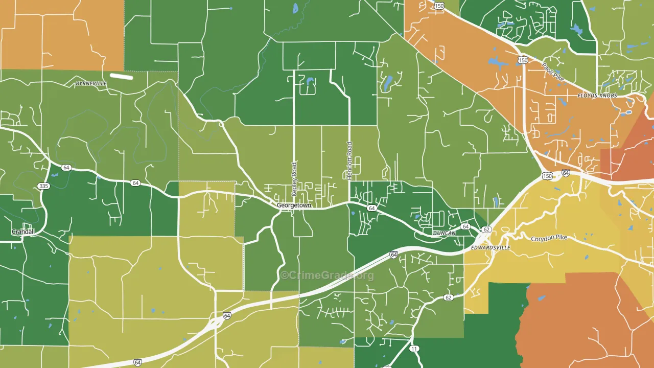 47122, IN Map of Theft Rates