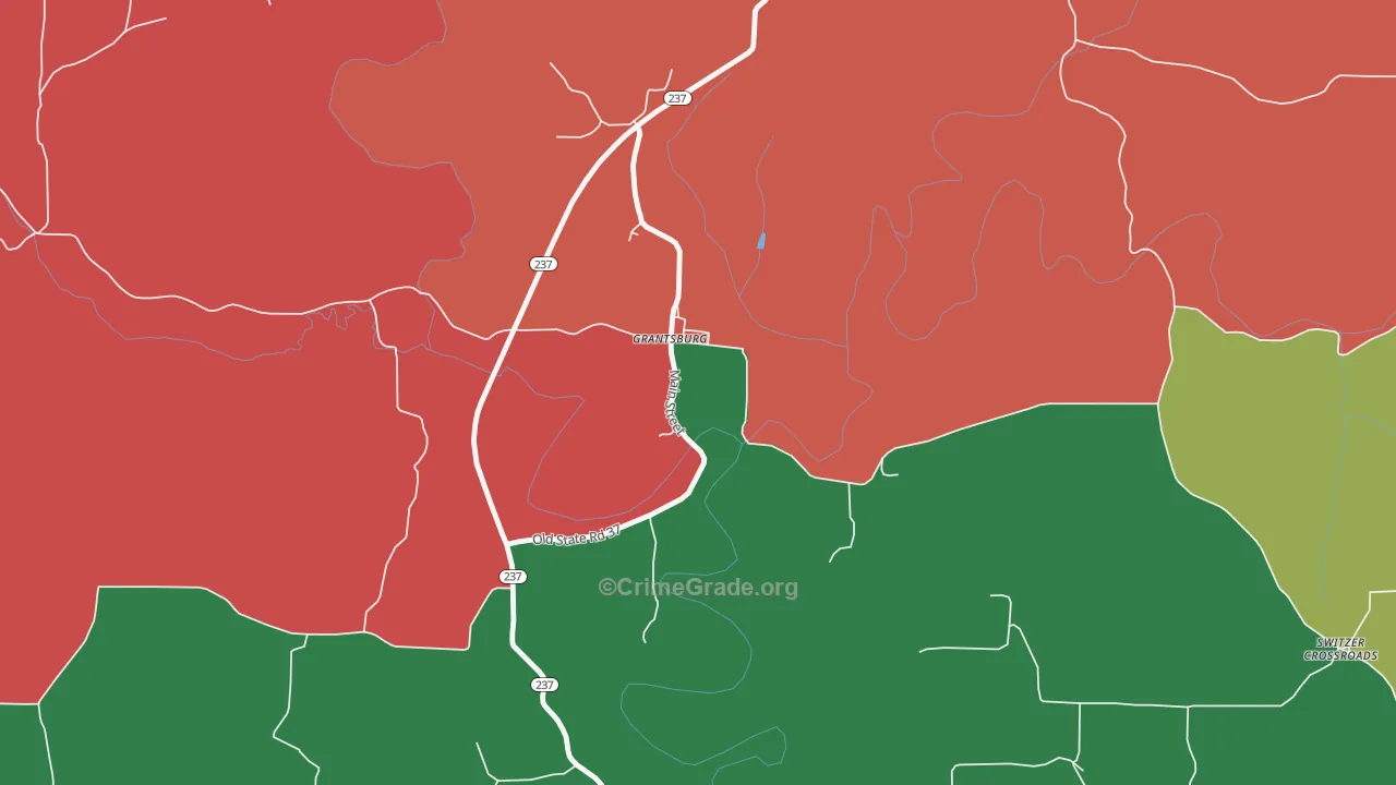 47123, IN Map of Theft Rates