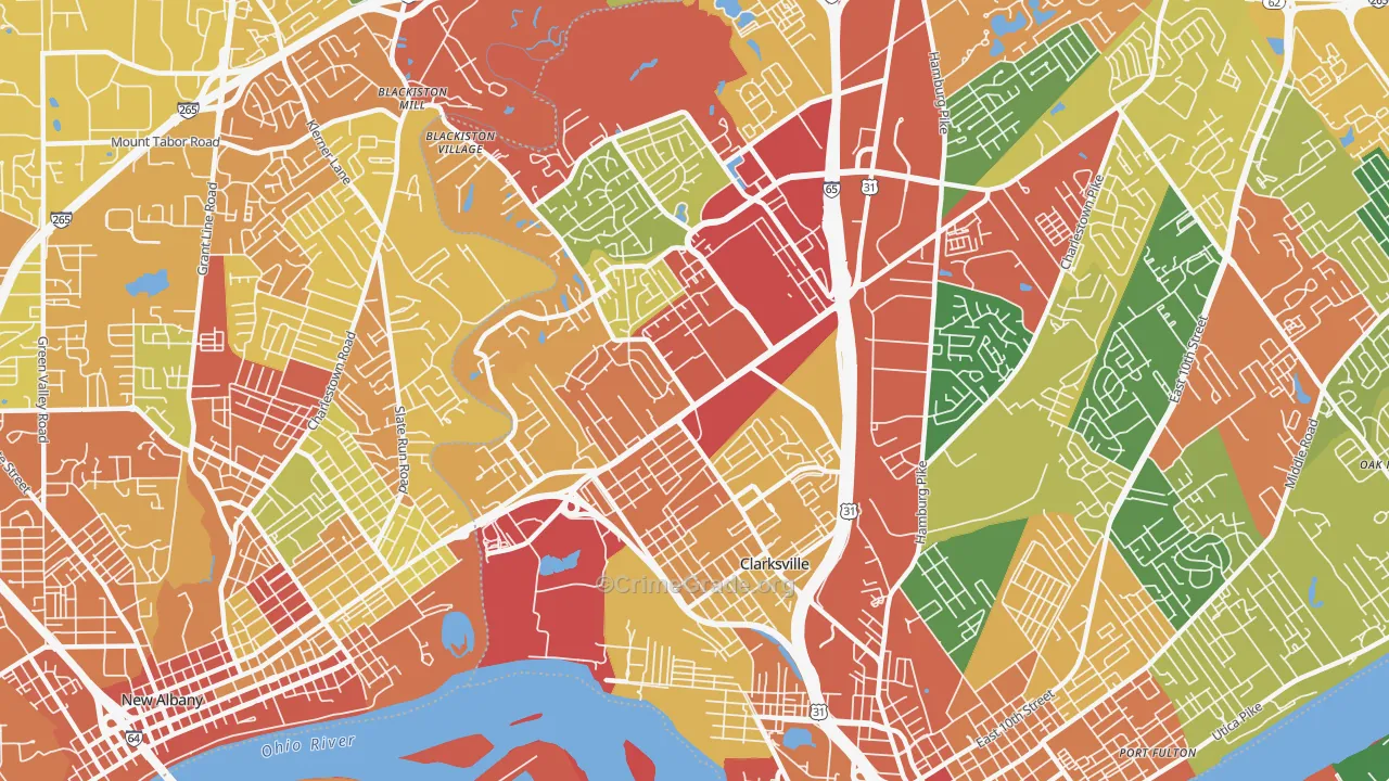 47129, IN Map of Theft Rates