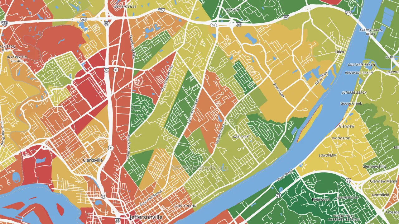47130, IN Map of Theft Rates