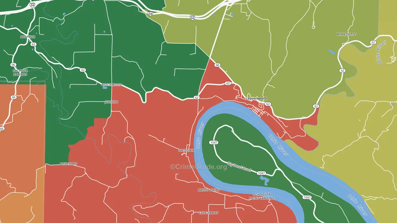 47137, IN Map of Theft Rates