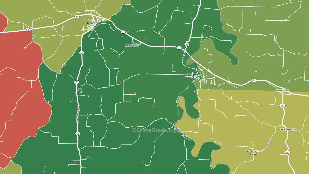 47145, IN Map of Theft Rates