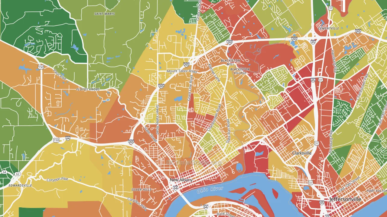47150, IN Map of Theft Rates