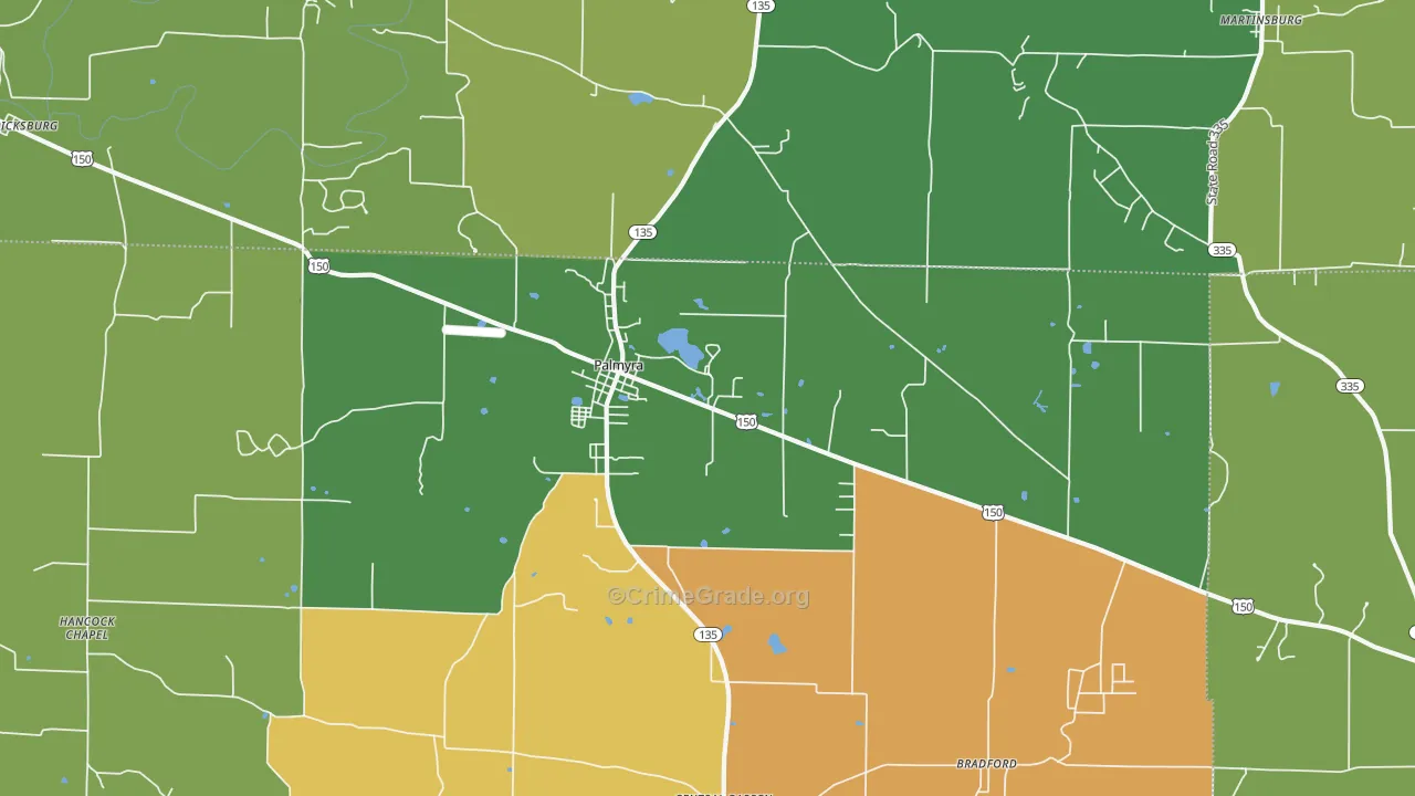 47164, IN Map of Theft Rates