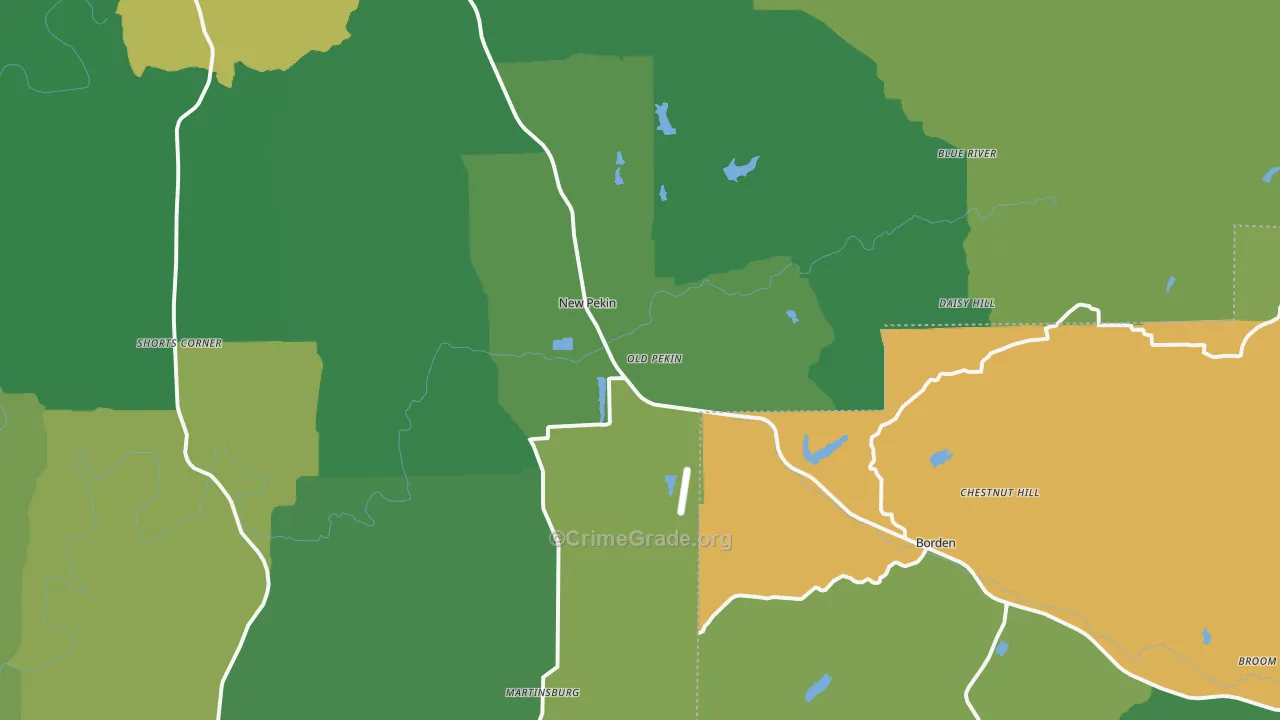 47165, IN Map of Theft Rates