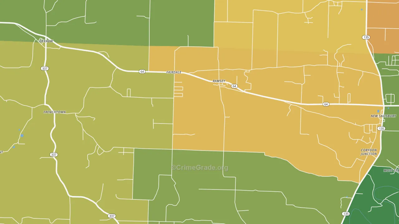 47166, IN Map of Theft Rates