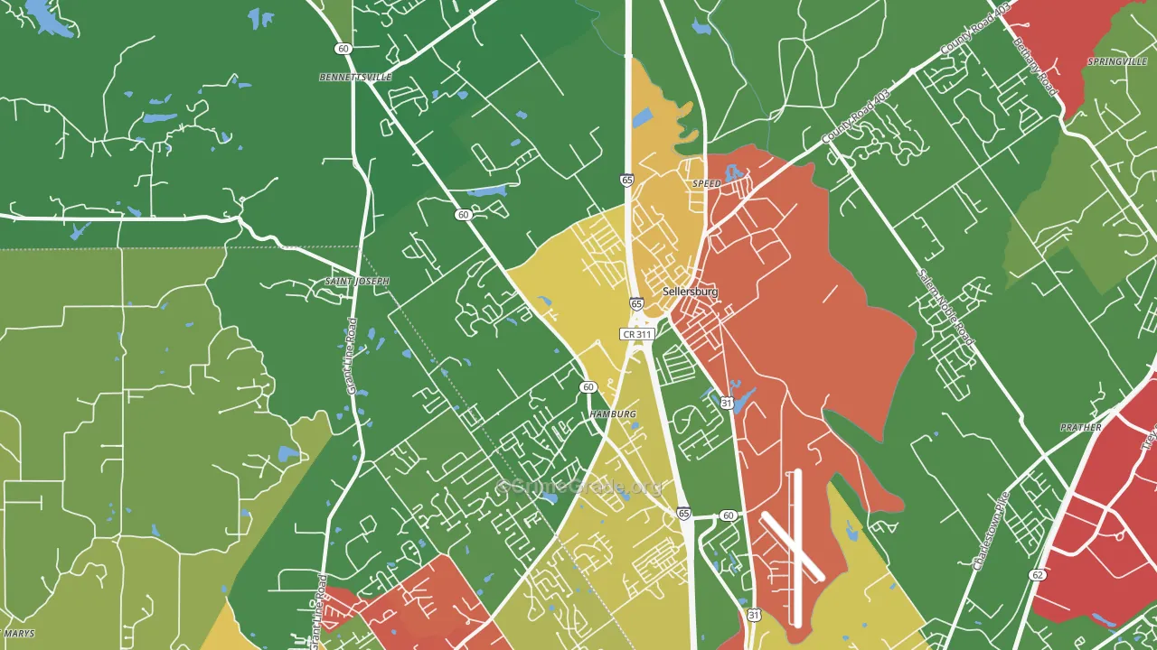 47172, IN Map of Theft Rates