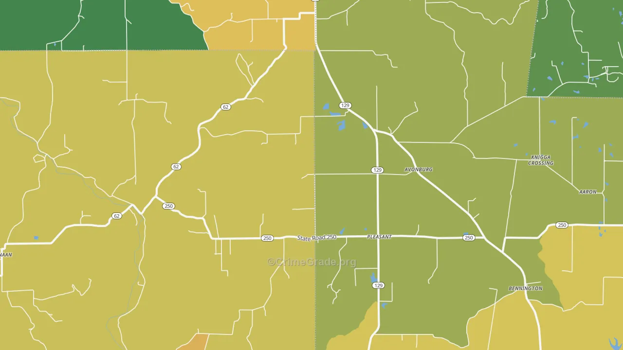 47224, IN Map of Theft Rates