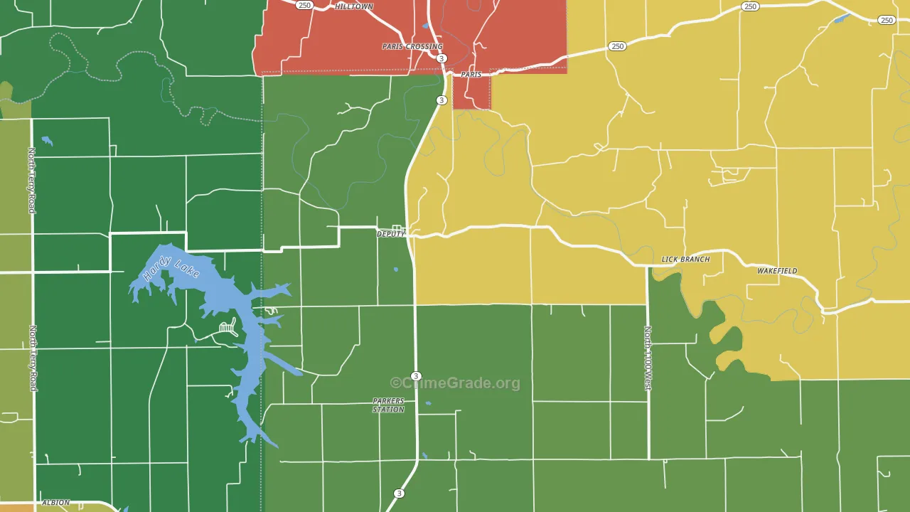 47230, IN Map of Theft Rates