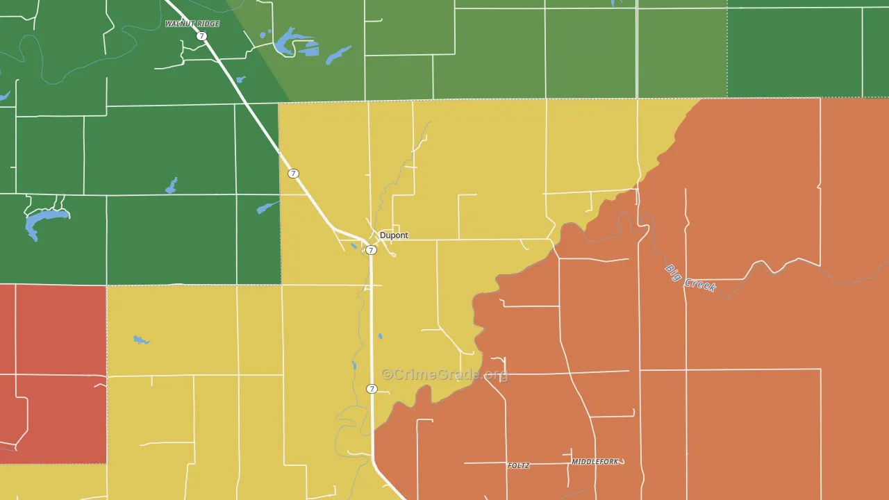 47231, IN Map of Theft Rates