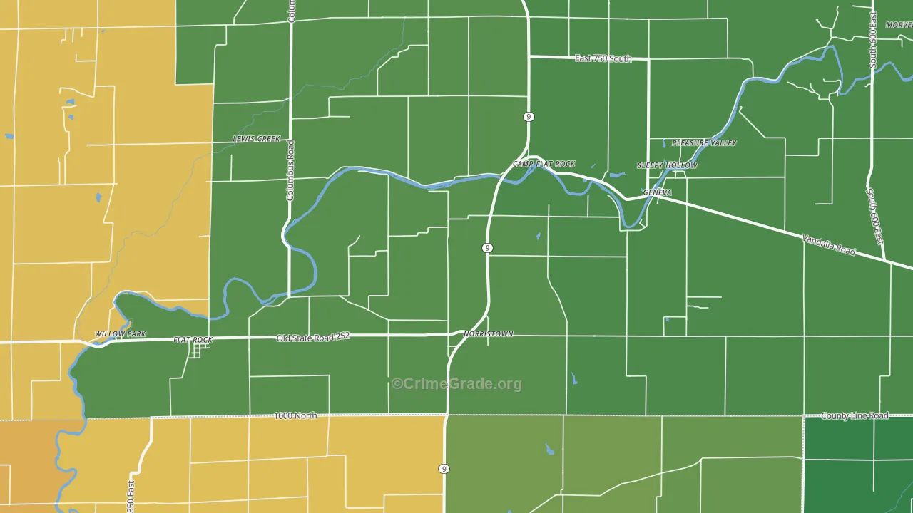 47234, IN Map of Theft Rates