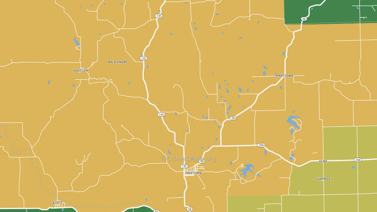 47235, IN Map of Theft Rates
