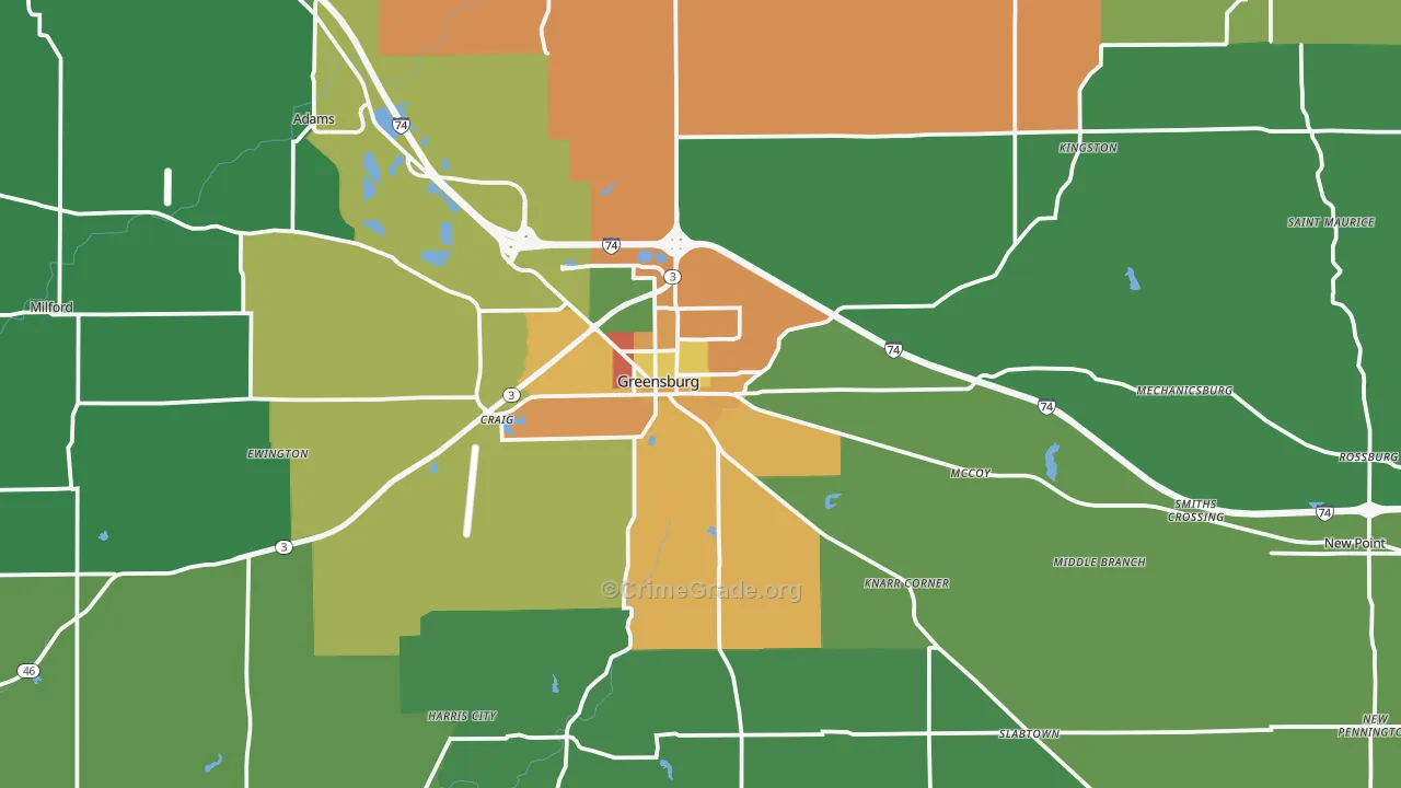 47240, IN Map of Theft Rates