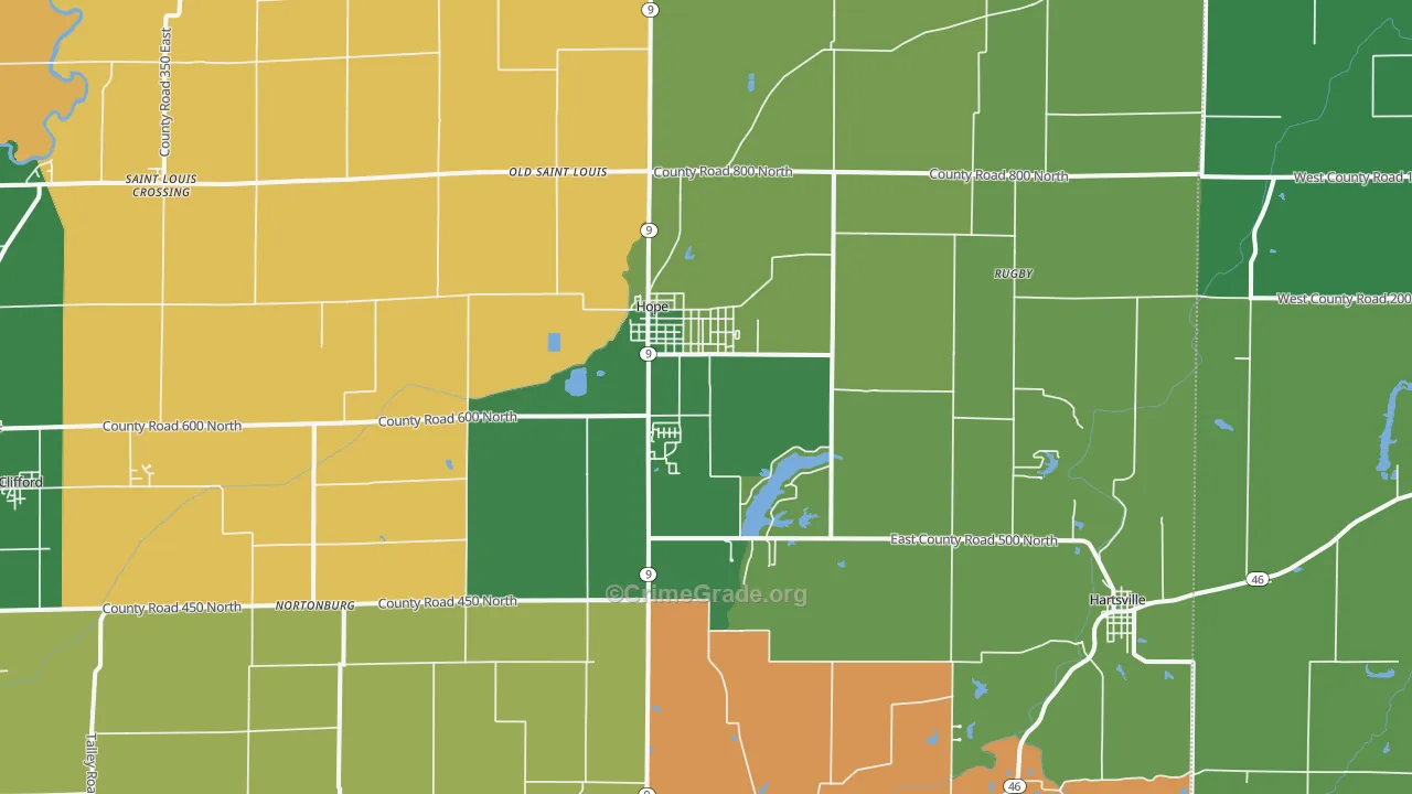 47246, IN Map of Theft Rates