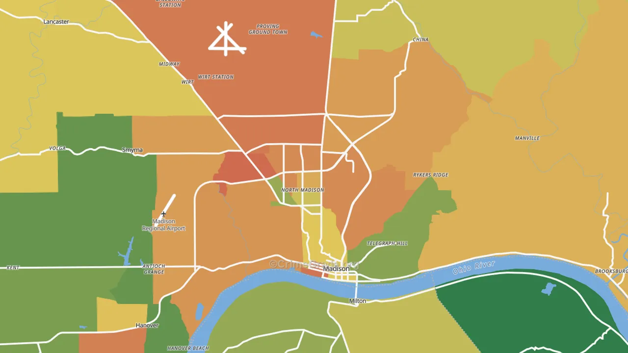 47250, IN Map of Theft Rates