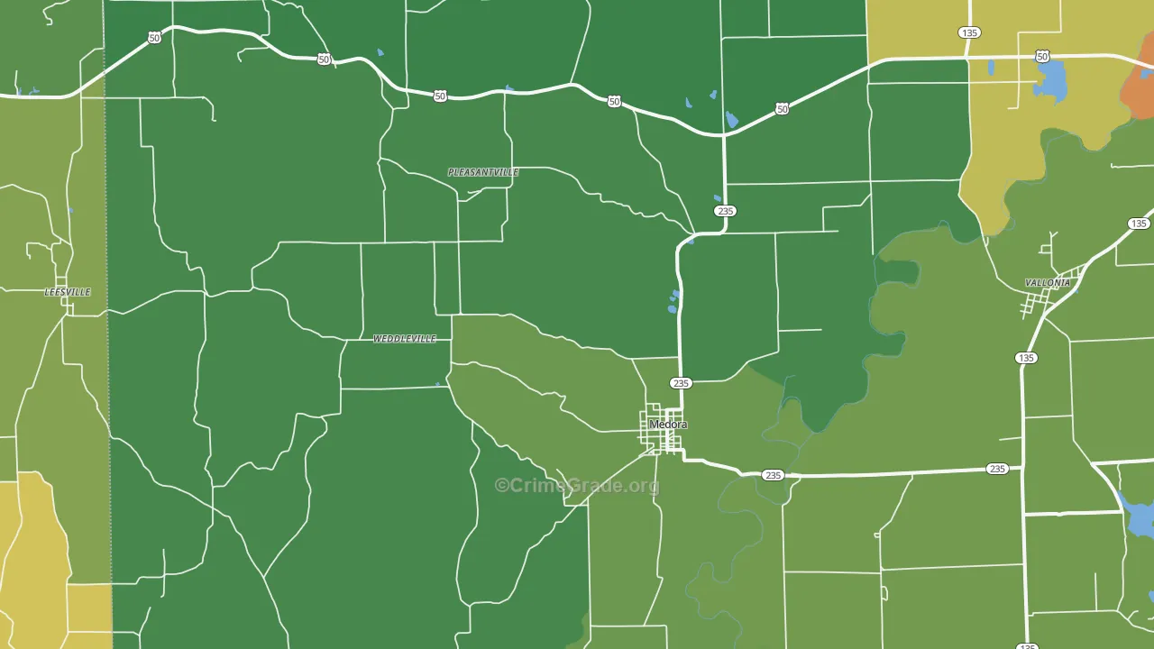 47260, IN Map of Theft Rates