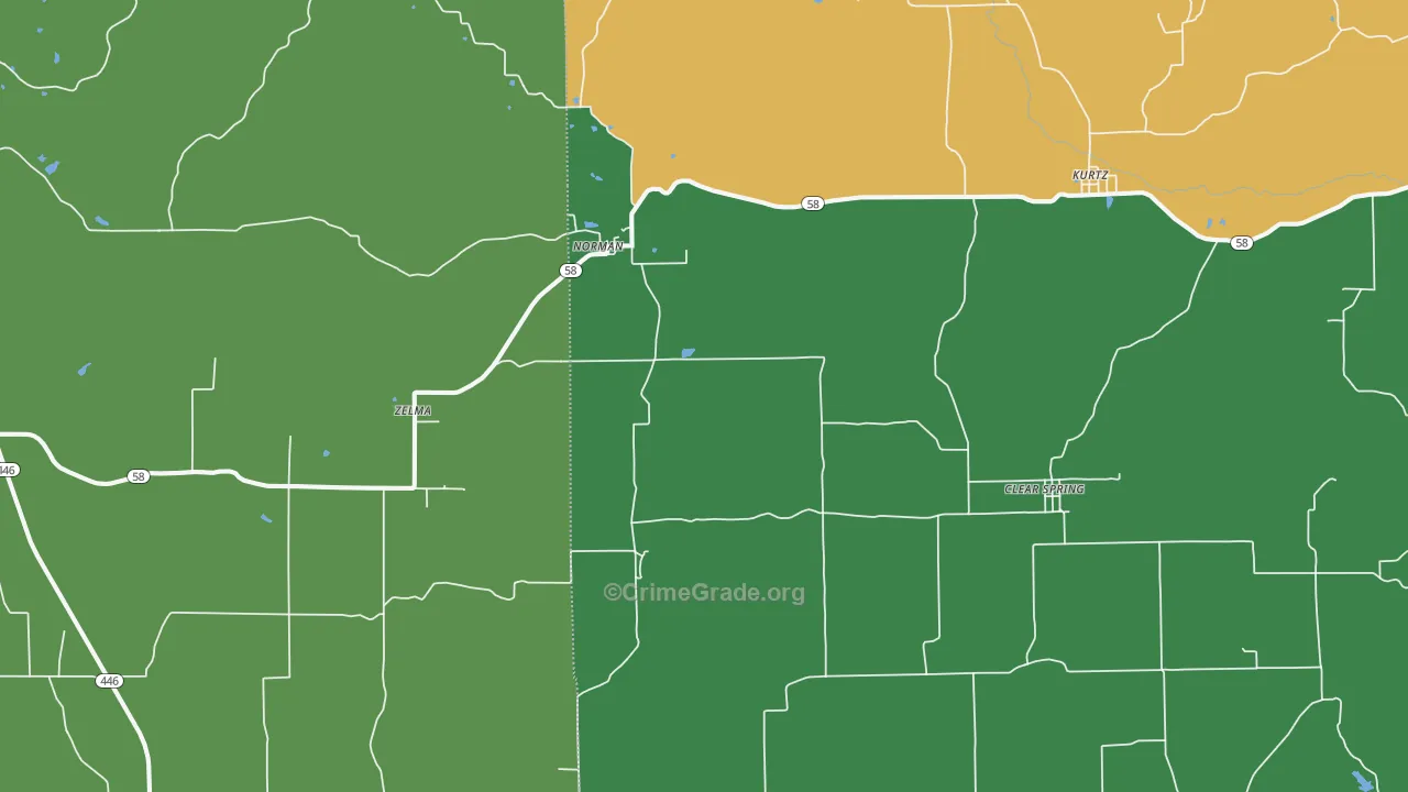 47264, IN Map of Theft Rates