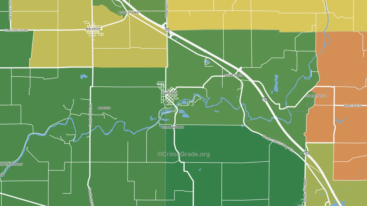 47272, IN Map of Theft Rates