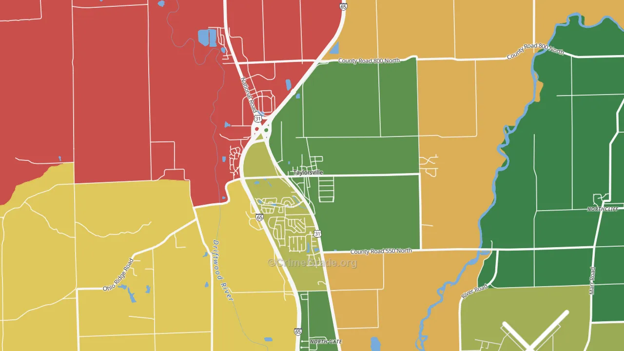 47280, IN Map of Theft Rates
