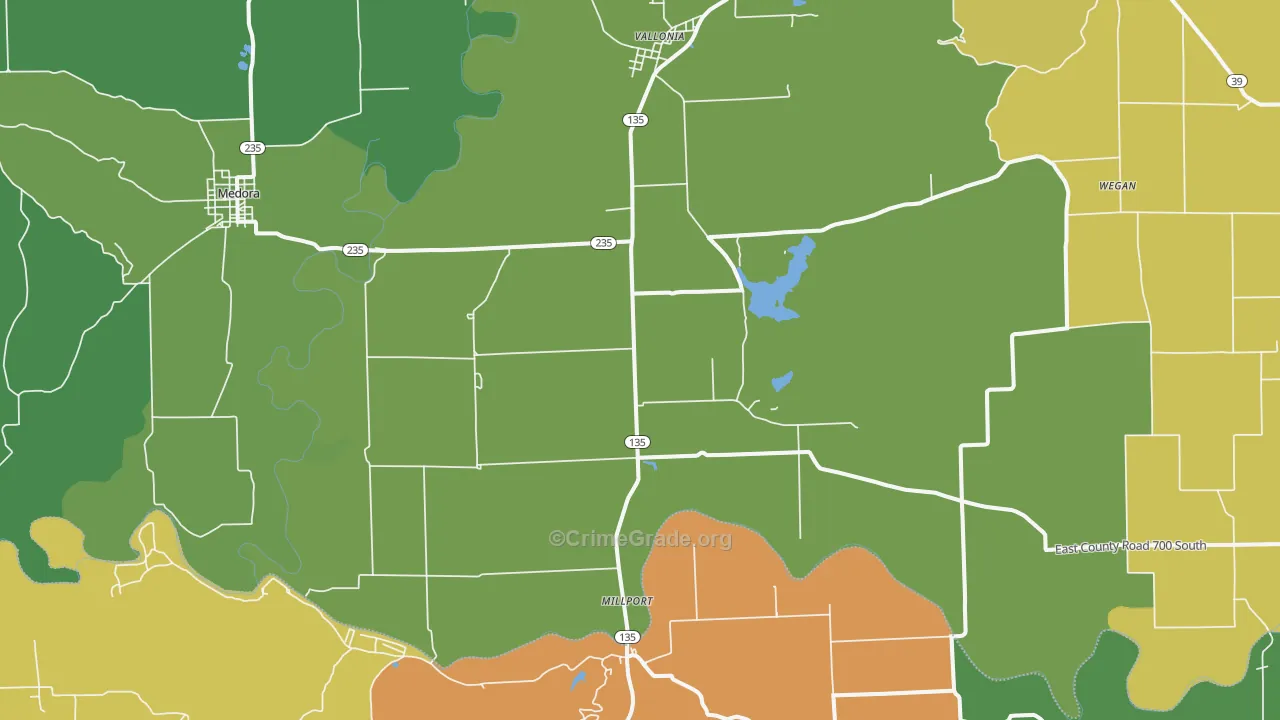 47281, IN Map of Theft Rates