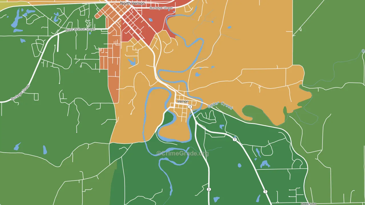 47282, IN Map of Theft Rates