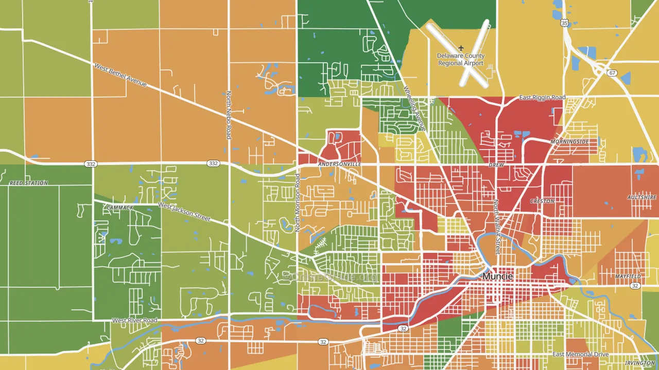 47304, IN Map of Theft Rates
