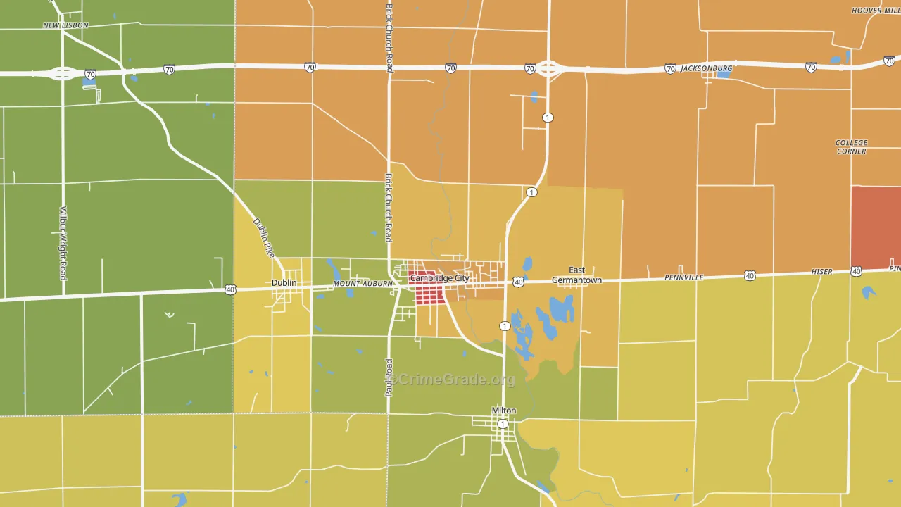 47327, IN Map of Theft Rates