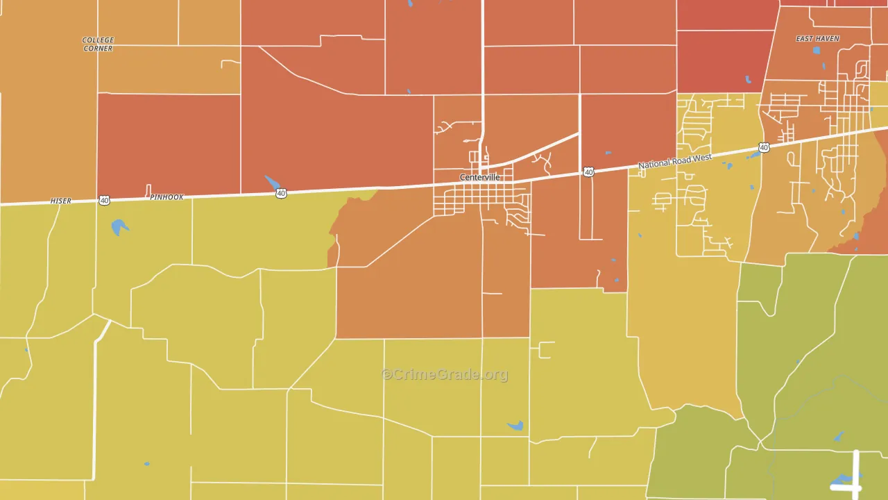 47330, IN Map of Theft Rates