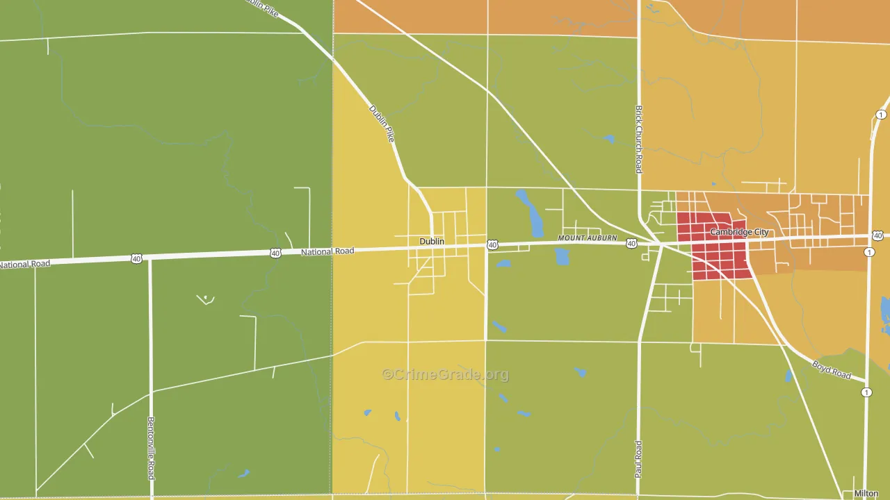 47335, IN Map of Theft Rates