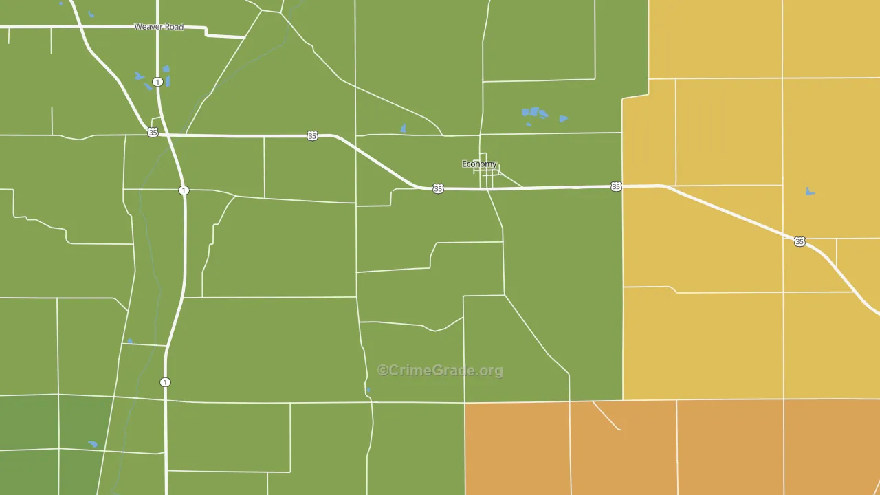 47339, IN Map of Theft Rates