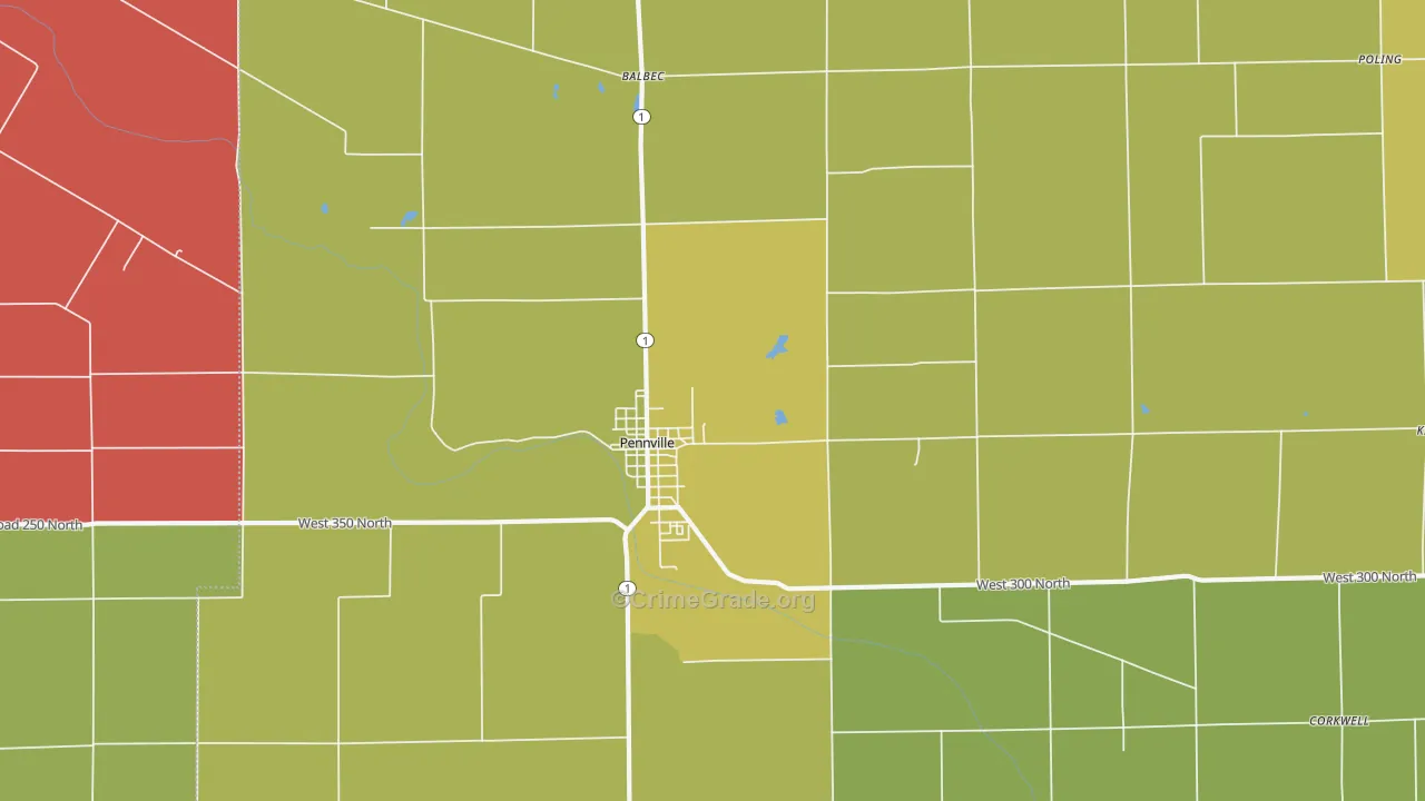 47369, IN Map of Theft Rates
