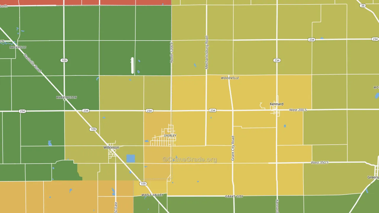 47384, IN Map of Theft Rates