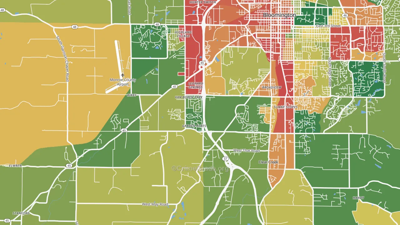47403, IN Map of Theft Rates