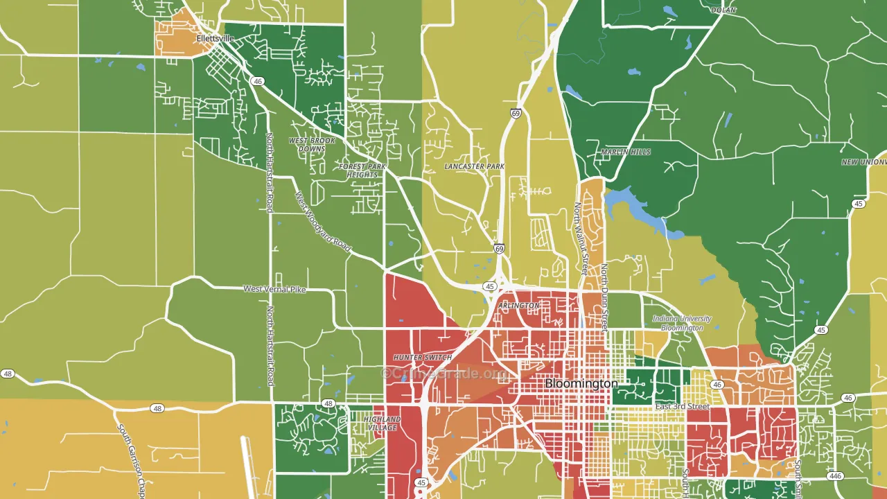 47404, IN Map of Theft Rates