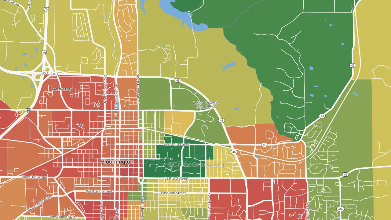 47406, IN Map of Theft Rates