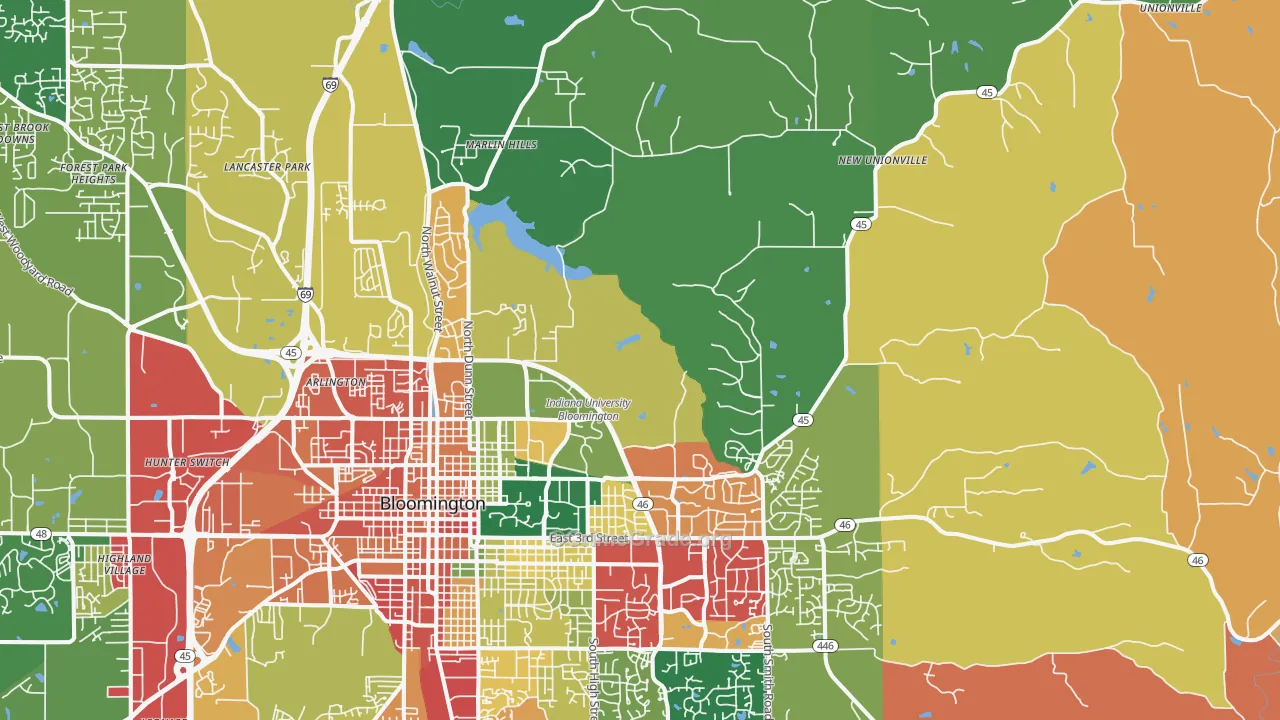 47408, IN Map of Theft Rates