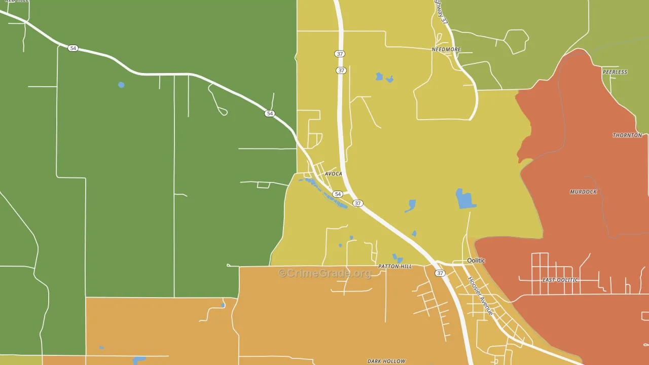 47420, IN Map of Theft Rates