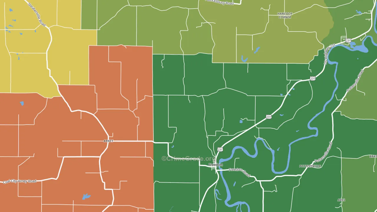 47431, IN Map of Theft Rates