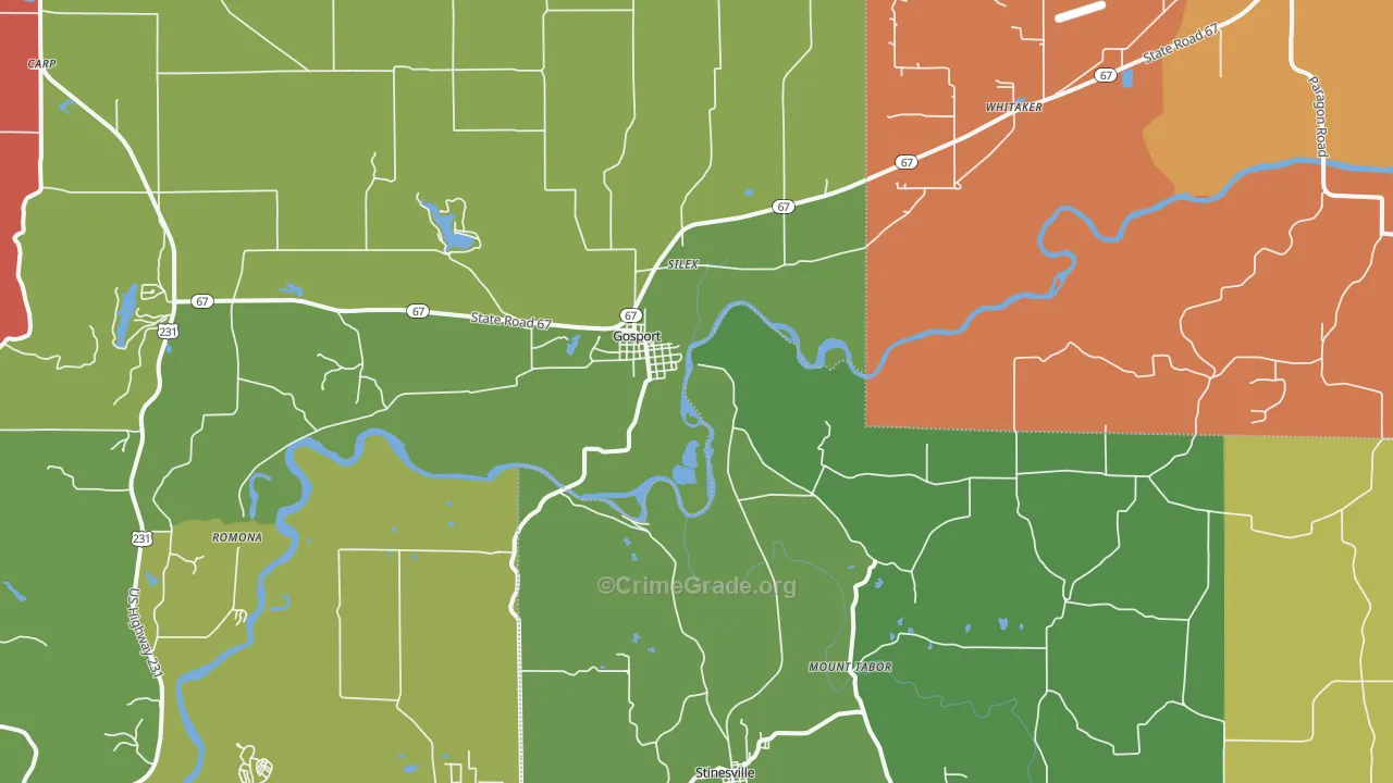 47433, IN Map of Theft Rates