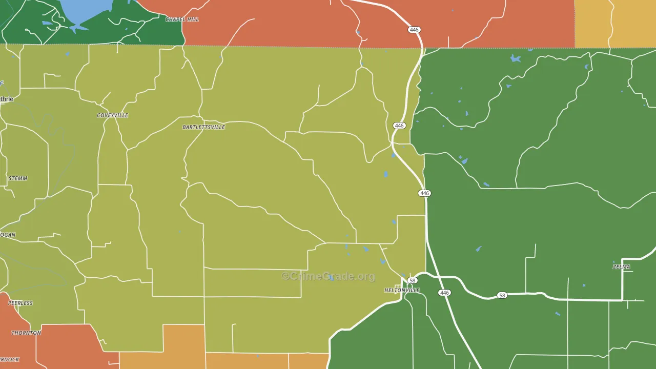 47436, IN Map of Theft Rates
