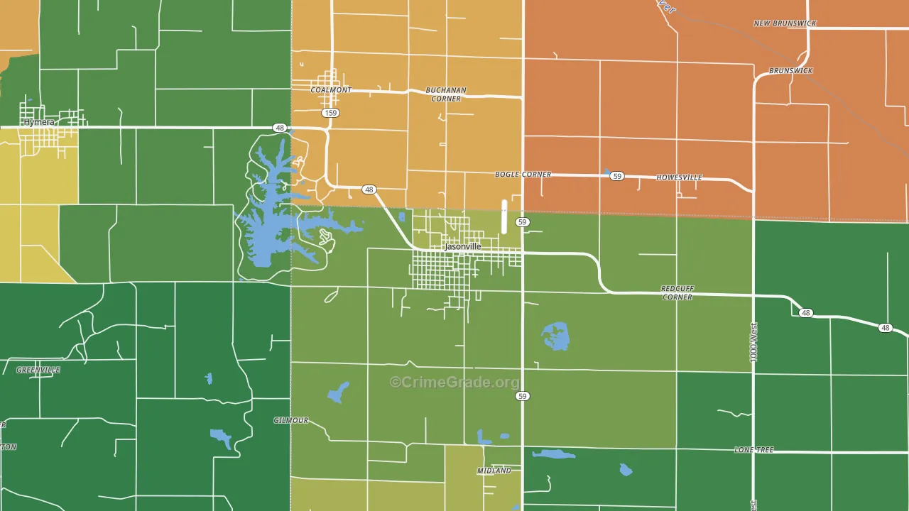 47438, IN Map of Theft Rates