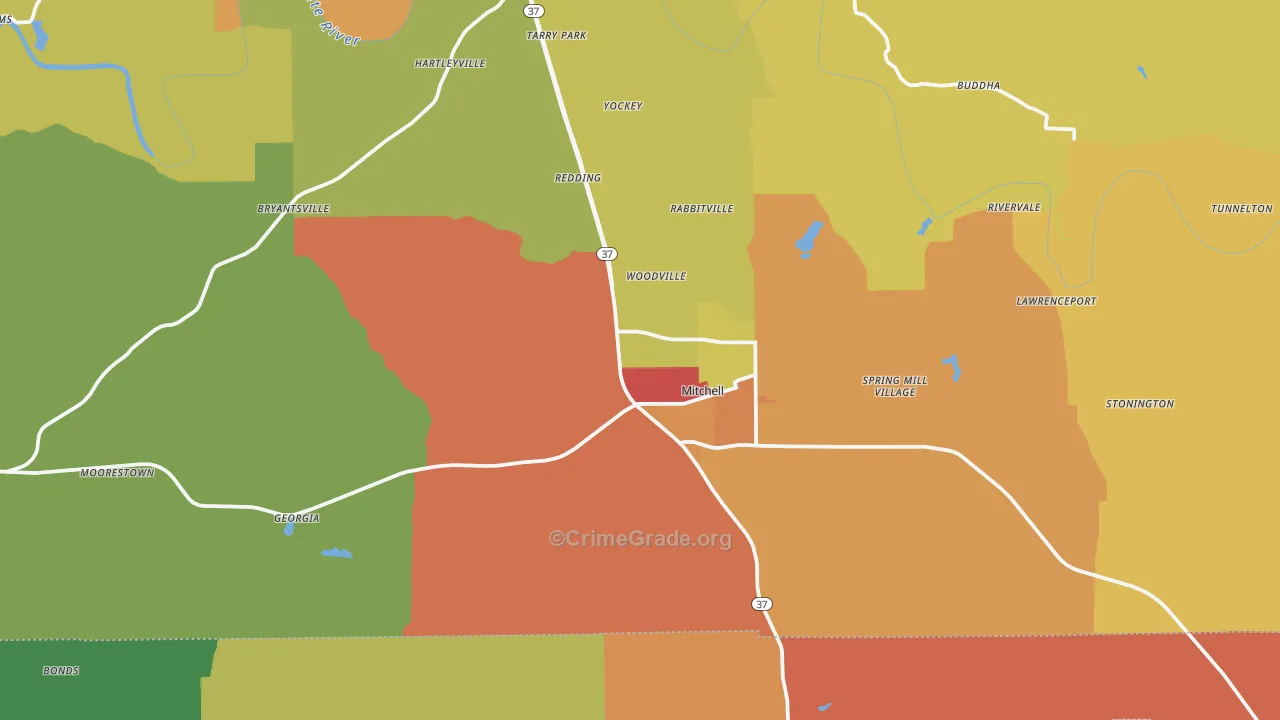 47446, IN Map of Theft Rates