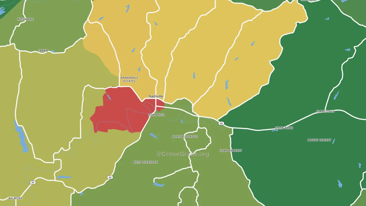 47448, IN Map of Theft Rates