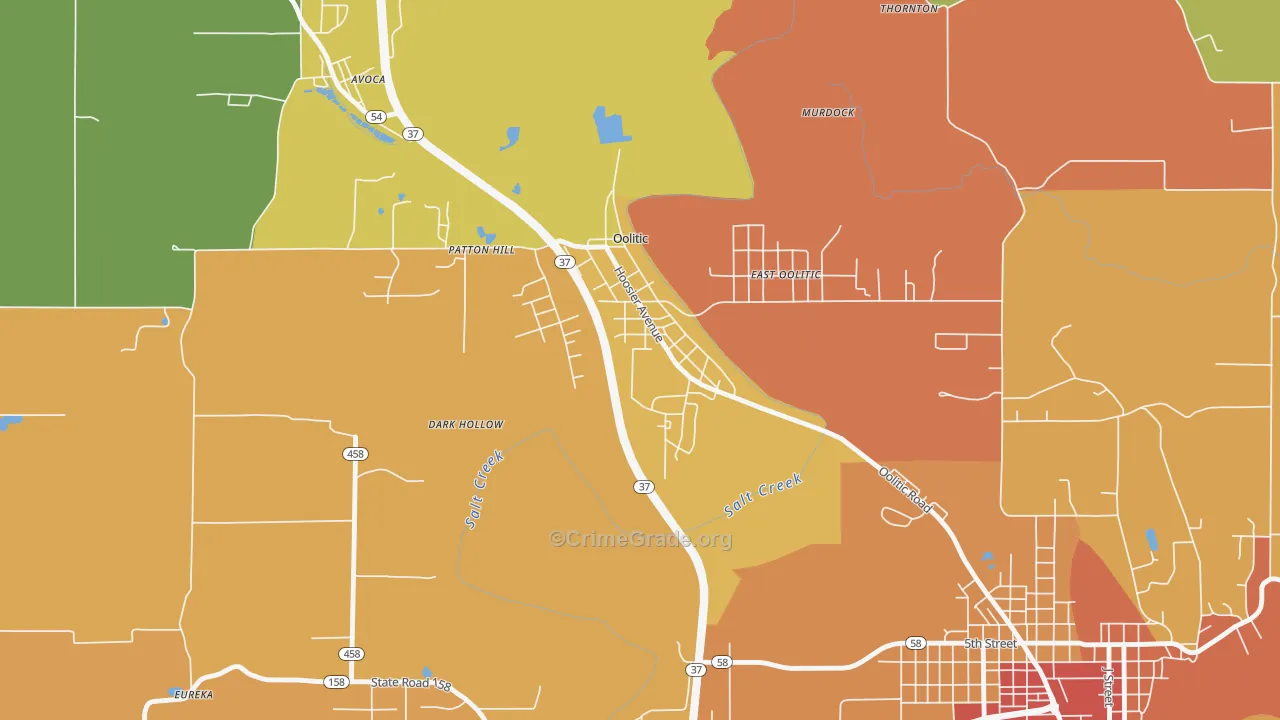 47451, IN Map of Theft Rates