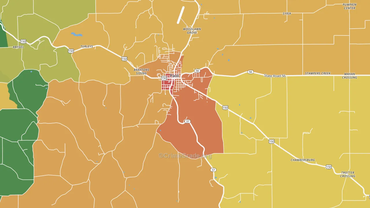 47454, IN Map of Theft Rates