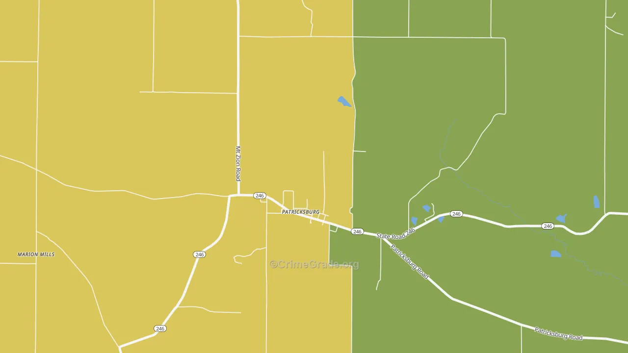 47455, IN Map of Theft Rates